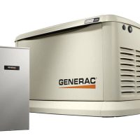 Generac Guardian WiFi-Enabled Home Standby Generator with aluminum enclosure and automatic transfer switch